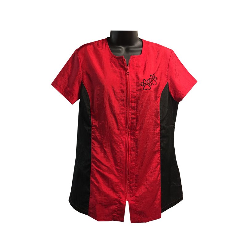 Fitted Smock Large Red/black
