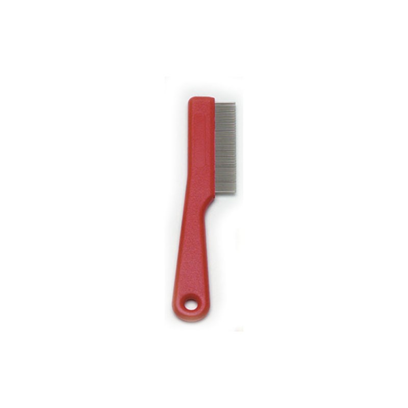 Flea Comb With Handle - Red